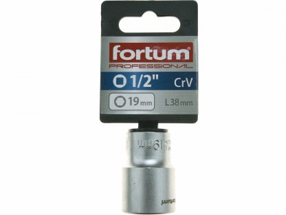 Kľúč nástrčný, 19mm, 1/2”, FORTUM