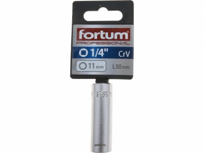 Kľúč nástrčný predĺžený, 11mm, 1/4”, FORTUM