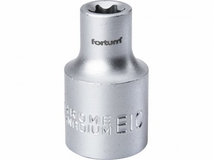 Kľúč nástrčný TORX, E10, 1/2”, FORTUM