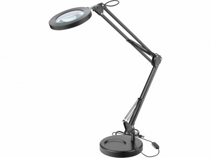 Lampa stolová s LED a lupou, 2400lm, USB napájanie, čierna, EXTOL LIGHT