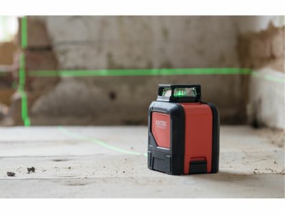 Laser líniový, krížový samonivelačný, zelený, 1D1V(1H360+1V), EXTOL PREMIUM