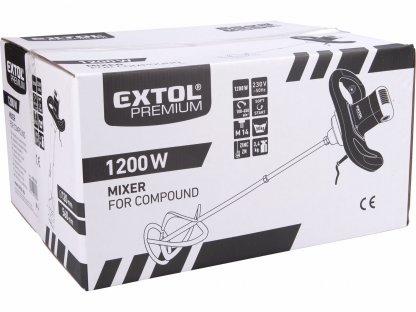 Miešadlo stavebné, príkon 1200W, 1 rýchlosť, EXTOL PREMIUM