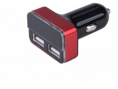 Nabíjačka USB do auta, 12-24V, výstup 5V/3,1A, 2xUSB, LCD, 12V/24V, 2xUSB (1A/5W, 3,4A/17W), LCD, úč