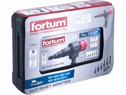 Nadstavec do vŕtačky na nitovanie matíc M3-M12, CrMoV, FORTUM