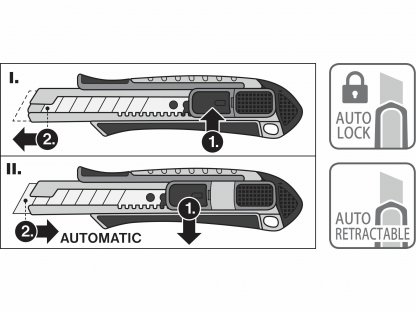 Nôž univerzálny olamovací so samozatváraním, 18mm, Auto-lock, FORTUM
