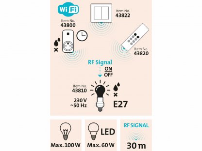 Objímka diaľkovo IR ovládaná, 2ks, EXTOL LIGHT