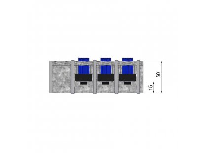 Oceľový extra odolný čistiaci kefový pozinkovaný podlahový rošt pre vysokozdvižné vozíky FLOMA Standard - 60 x 79,3 x 5 cm