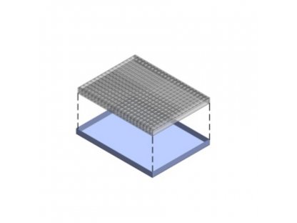 Oceľový pozinkovaný rám s odtokovou vaňou pre kefové podlahové rošty FLOMA - 60,9 x 80,2 x 5 cm