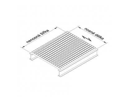 Oceľový pozinkovaný zváraný podlahový rošt FLOMA - 120 x 100 x 3 cm