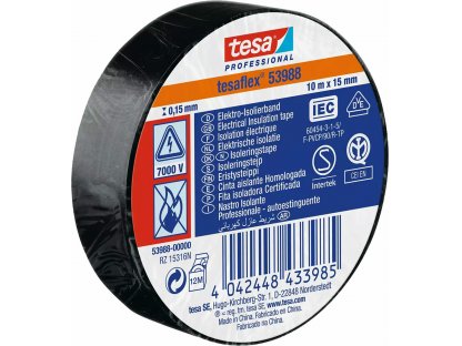 Páska 53988 elektroizolačná čierna 15mm x 10m, Tesa