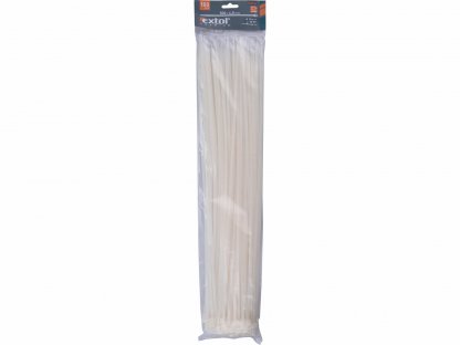 Pásky sťahovacie biele, 4,8x500mm, 100ks, Ø150mm, 22kg, nylon PA66, EXTOL PREMIUM