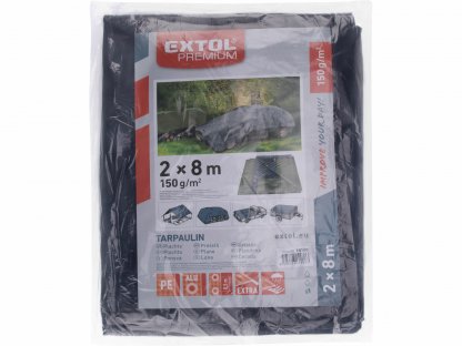 Plachta zakrývacia PE 150g/m², 2x8m, PE, EXTOL PREMIUM