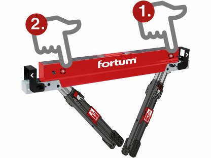 Podstavec pracovný skladací, kovový, 590kg, nastaviteľná výška 61,5-82cm, FORTUM