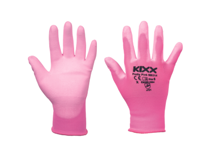 PRETTY PINK  rukavice nylon PU dlaň