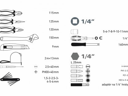 Sada náradia, 35-dielna, EXTOL CRAFT