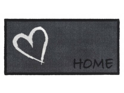 Šedá vnútorná čistiaca prateľná vstupná rohož FLOMA Home Heart - 40 x 80 x 0,8 cm