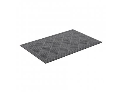 Sivá textilná gumová čistiaca vstupná rohož FLOMA Parquet - 60 x 90 x 1,1 cm