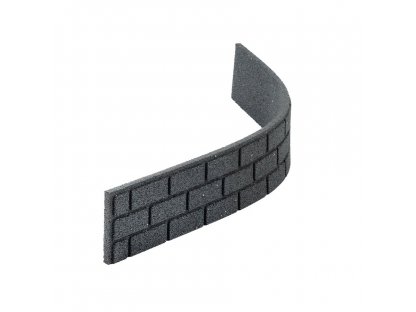 Sivý gumový záhradný obrubník FLOMA Bricks - 120 x 2 x 9 cm