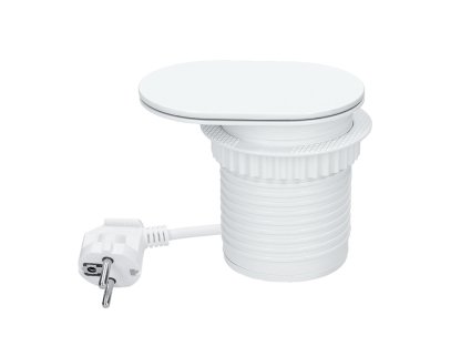 Solight 1z + USB A+C 20W PD vstavaná zásuvka s posuvným viečkom, 2m, matná biela