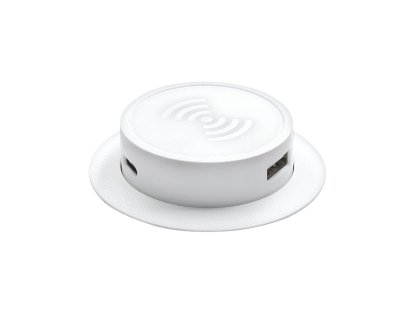 Solight bezdrôtová 15W + USB A+C 20W PD výsuvná nabíjačka, biela