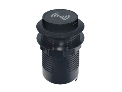 Solight bezdrôtová 15W + USB A+C 20W PD výsuvná nabíjačka, čierna