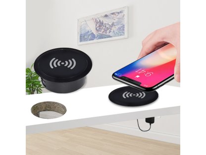 Solight bezdrôtová 15W vstavaná nabíjačka, čierna
