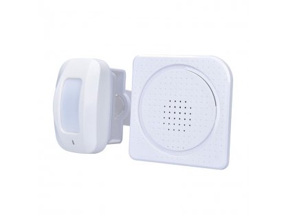 Solight Bezdrôtový hlásič pohybu/gong, externé PIR čidlo, napájanie batériami, biely