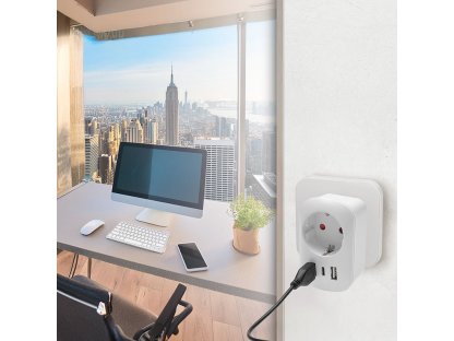 Solight cestovný adaptér s USB do Spojených štátov, typ B