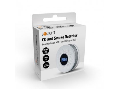 Solight detektor dymu a oxidu uhoľnatého, LCD displej, 3x AA batérie