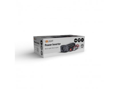 Solight invertor 12V, USB 500mA, kovový, čierny, max. zaťaženie: 300W