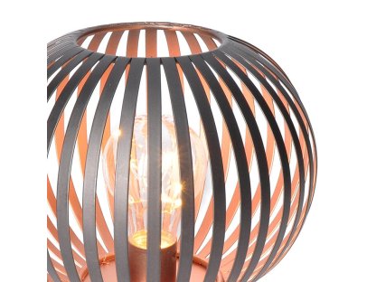 Solight kovový okrúhly lampáš so žiarovkou s micro LED, teplá biela, medená, 3xAA, 19cm