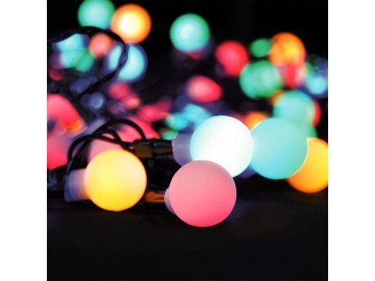 Solight LED 2v1 vonkajšia vianočná reťaz, gule, diaľkový ovládač, 100LED, RGB + biela, 10m+ 5m, 8 funkcií, IP44