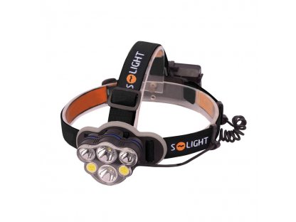Solight LED čelové nabíjacie svietidlo, 550lm, Li-ion, USB