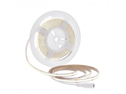 Solight LED COB pásik, sada s adaptérom, vypínač, 5m, 8W/m, 800lm/m, neutrálna biela