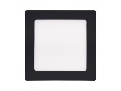 Solight LED mini panel CCT, prisazený, 12W, 900lm, 3000K, 4000K, 6000K, štvorcový, čierna farba