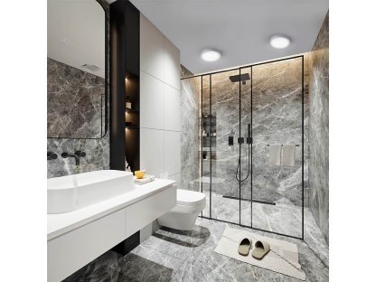 Solight LED mini panel kúpeľňový 2v1, 3CCT, podhľadový / prisadený, 24W, 2040lm, IP54, strieborna, okrúhly