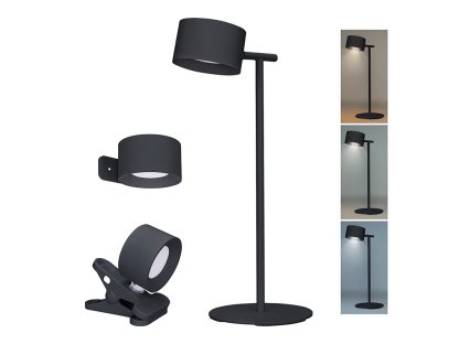 Solight LED nabíjacia lampička 3v1, 280lm, zmena CCT, stmievanie, čierna