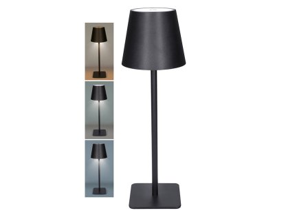 Solight LED nabíjacia lampička Lucca, 120lm, zmena CCT, stmievanie, čierna