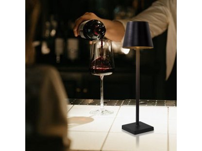 Solight LED nabíjacia lampička Lucca, 120lm, zmena CCT, stmievanie, čierna