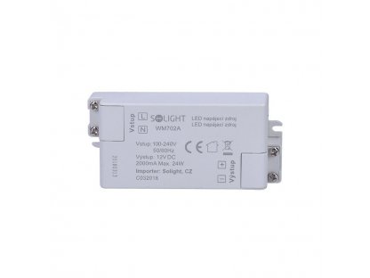 Solight LED napájací zdroj, 230V - 12V, 2A, 24W, IP20