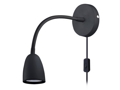 Solight LED nástenná lampička, stmievateľná, 4W, 280lm, 3000K, čierna