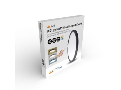 Solight LED osvětlení s dálkovým ovladačem Estela Black, 60W, 4500lm, 50cm, změna chromatičnosti, stmívatelné