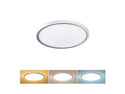 Solight LED osvetlenie Acate s ochranou proti vlhkosti, IP54, 18W, 1620lm, 3CCT, 22cm, strieborná