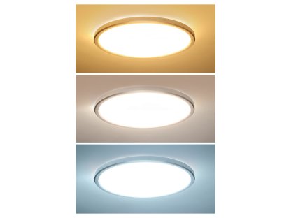 Solight LED osvetlenie Acate s ochranou proti vlhkosti, IP54, 24W, 2160lm, 3CCT, 30cm, strieborná