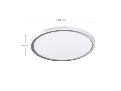 Solight LED osvetlenie Acate s ochranou proti vlhkosti, IP54, 24W, 2160lm, 3CCT, 30cm, strieborná