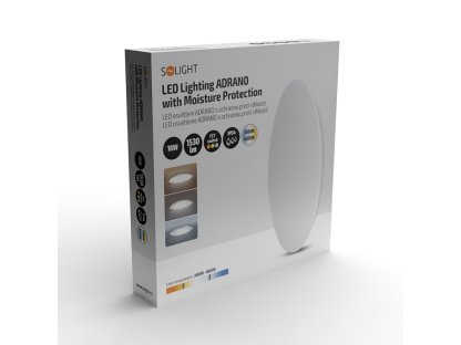 Solight LED osvetlenie Adrano s ochranou proti vlhkosti, IP54, 18W, 1530lm, 3CCT, 23cm