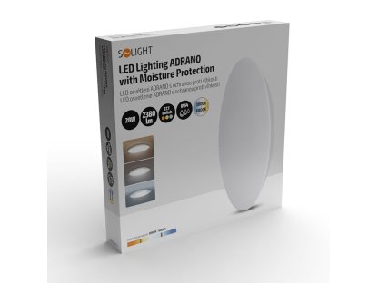 Solight LED osvetlenie Adrano s ochranou proti vlhkosti, IP54, 28W, 2380lm, 3CCT, 23cm