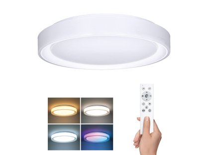 Solight LED osvetlenie s diaľkovým ovládačom Floco, 30W + 6W RGB, 2100lm, 40cm, zmena chromatickosti, stmievateľná