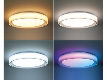 Solight LED osvetlenie s diaľkovým ovládačom Floco, 30W + 6W RGB, 2100lm, 40cm, zmena chromatickosti, stmievateľná