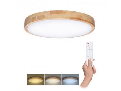 Solight LED osvetlenie s diaľkovým ovládačom Solid Oak, 48W, 3360lm, 39cm, zmena chromatičnosti, stmievateľné